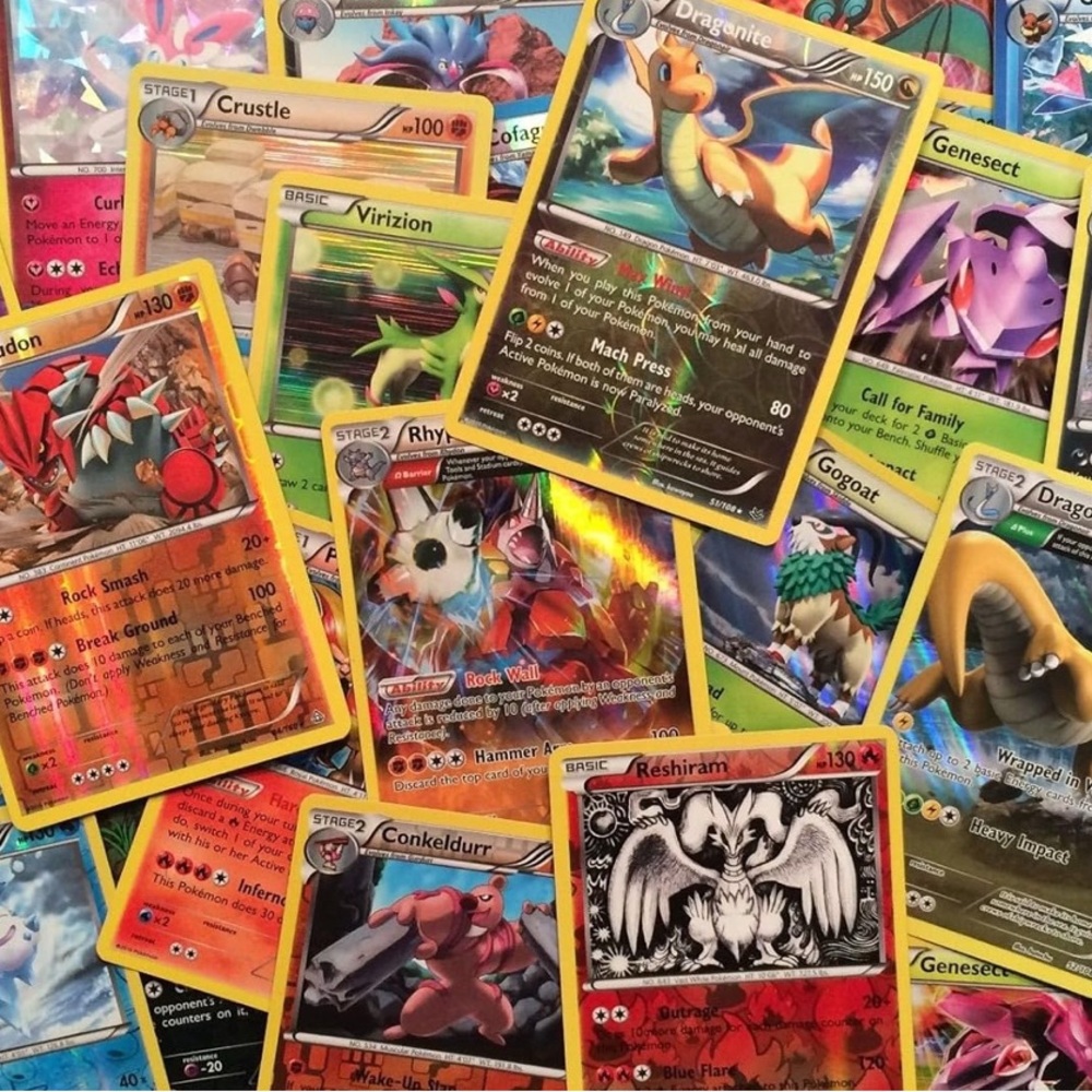 🔥Pokemon 50 Card Lot w/ 3 Reverse or Holofoil Cards- Pokemon Cards No Duplicates